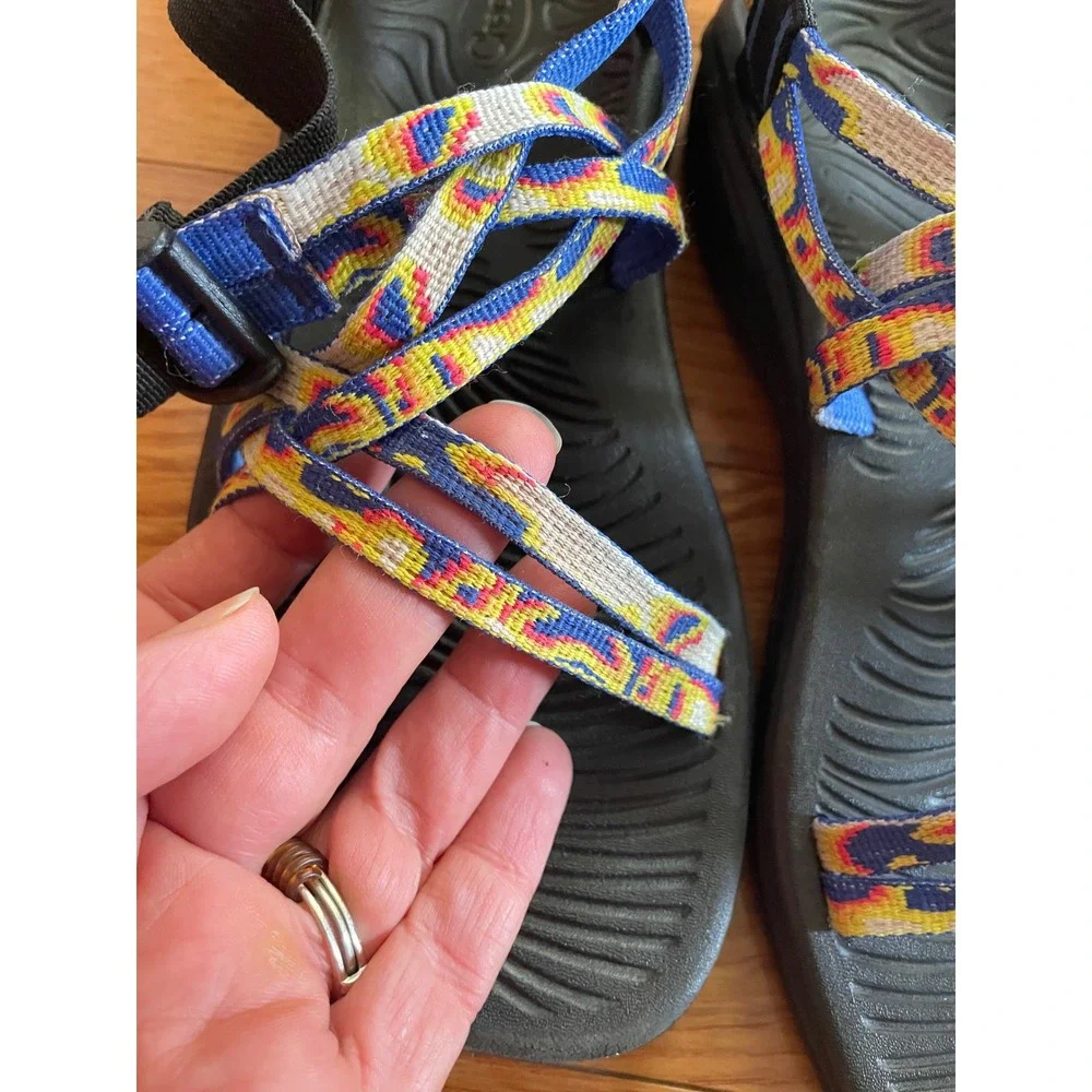 Chaco Z Cloud Womens 7 Multi Color Strappy Sport Sandals J105588 Blue Yellow